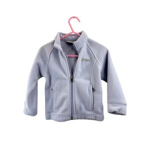 Columbia Toddler Girls Lavender Purple Full Zip Fleece‎ Jacket 2T Mock Neck